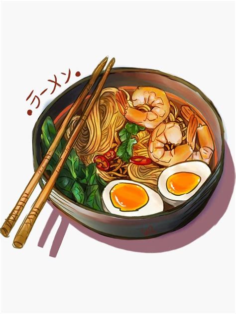 "Japanses Ramen Noodles Bowl" Sticker by Wieskunde | Redbubble ...