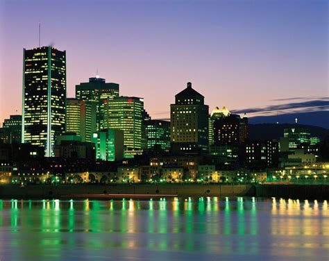 Montreal Skyline At Night Canada Quebec Cool-12 Inch BY 18 Inch Laminated Poster With Bright ...