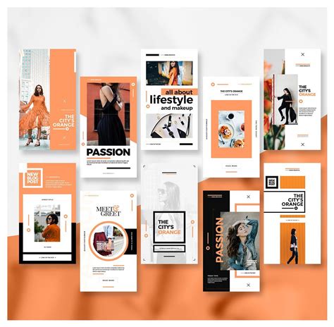 Passion - Instagram Stories Pack | เค้าโครงนิตยสาร, การออกแบบโบรชัวร์ ...