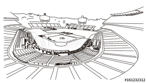 Baseball Stadium Drawing at PaintingValley.com | Explore collection of ...