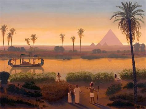 Sunset On The Nile At Giza Pyramids Ancient Egypt Egyptian | Etsy en ...