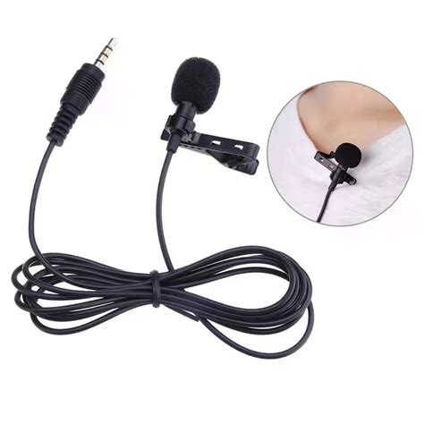 3.5mm Portable External Microphone Mic Hands-free Mini Wired Clip-on Lapel Lavalier For PC ...