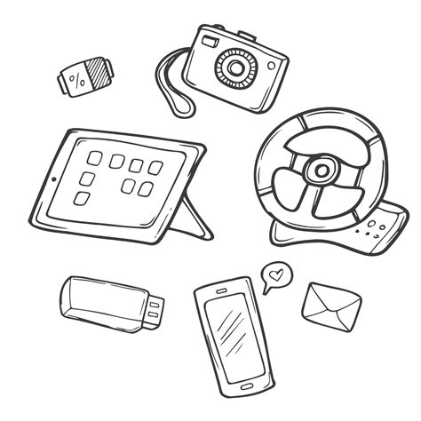 Hand drawn vector doodles Gadgets 31732884 Vector Art at Vecteezy