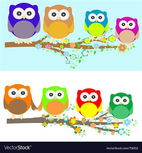 Family owls Royalty Free Vector Image - VectorStock