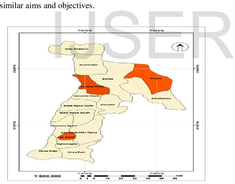 Map of Abia State Nigeria, showing the three major urban areas, Aba,... | Download Scientific ...