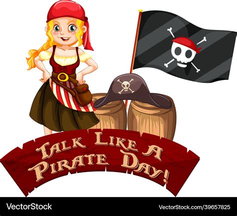 Talk like a pirate day font banner Royalty Free Vector Image