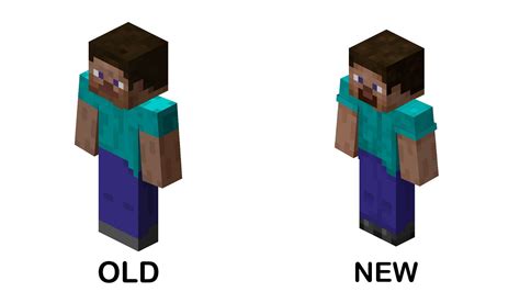 What are the changes in new Steve and Alex skins in Minecraft?