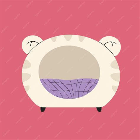 Premium Vector | Cute bed for your favorite cats and dogs. an ...