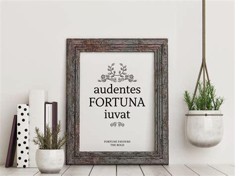 Audentes Fortuna Iuvat Printable Art Poster Inspirational | Etsy