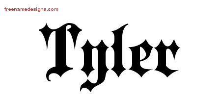 Old English Name Tattoo Designs Tyler Free Lettering - Free Name Designs