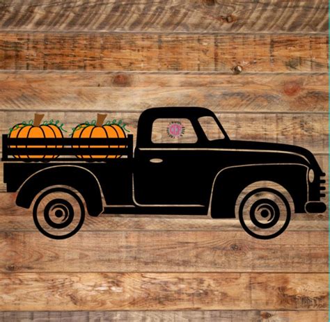 Fall Pumpkin Truck SVG Vintage Truck Red Truck Pumpkins - Etsy