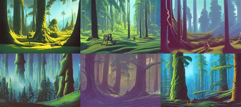 Endor landscape in the style of Dr. Seuss, starships, | Stable ...