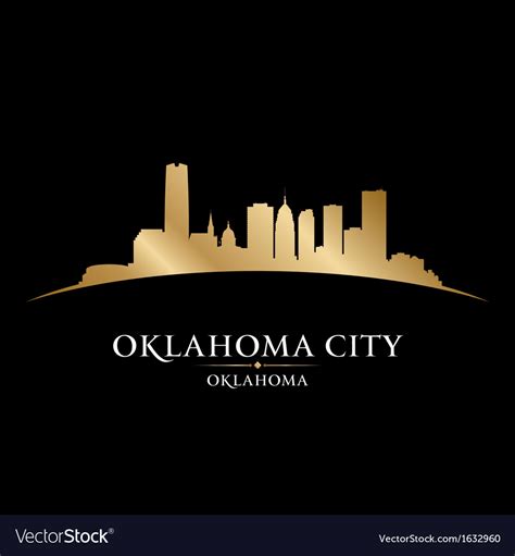 Oklahoma city skyline silhouette Royalty Free Vector Image