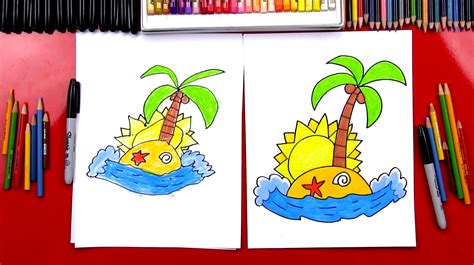 How To Draw An Island - Art For Kids Hub