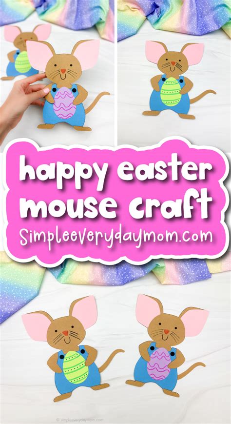 Happy Easter Mouse Craft For Kids [Free Template]