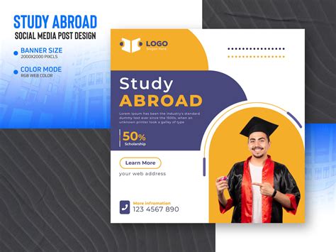 Social Media Study Abroad Banner post Design by MD AMINUR MIAH on Dribbble