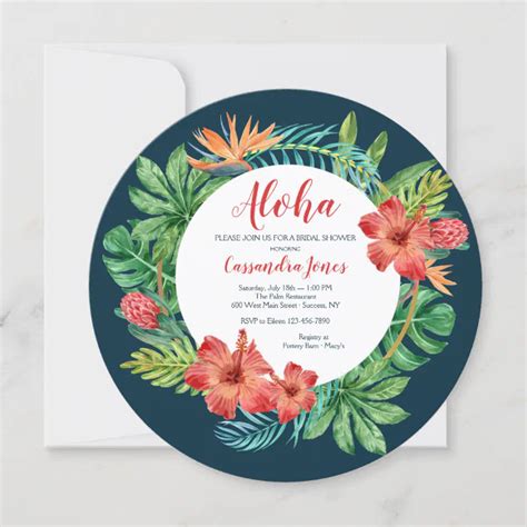 Tropical Flowers Bridal Shower Invitation | Zazzle