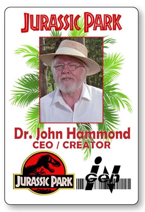 DR JOHN HAMMOND From Jurassic Park Name Badge With Magnet - Etsy