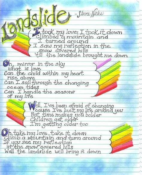 Landslide lyrics | Great song lyrics, Landslide lyrics, Favorite lyrics