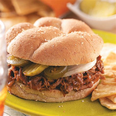 Slow-Cooked Barbecued Beef Sandwiches Recipe | Taste of Home