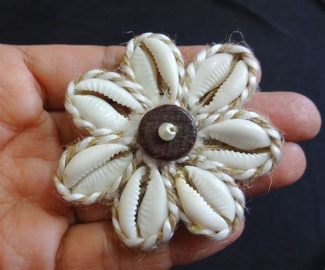 Cowry Shell Flower Motifs Cowry Shell Rosettes Indian Jute - Etsy