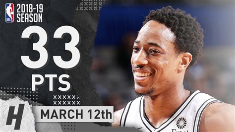 DeMar DeRozan Full Highlights Spurs vs Mavericks 2019.03.12 - 33 Pts ...