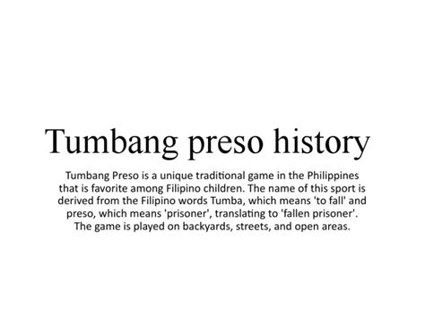 Tumbang Preso History | PDF