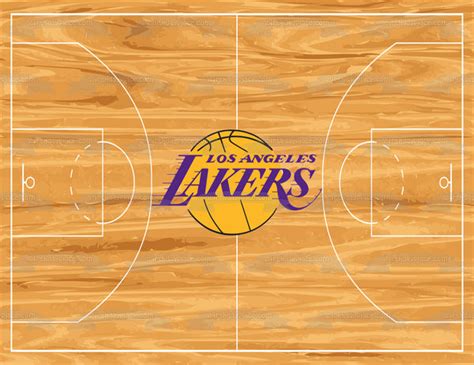 Los Angeles Lakers Logo Basketball Court NBA Professional Sports Edibl ...