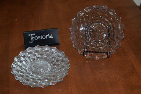 1 Vintage Glass 7 Plates, Appetizer ~ Cheese Plates ~ FOSTORIA, circa ...