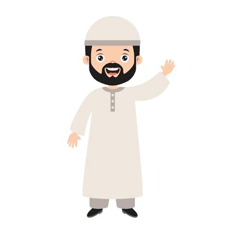 Premium Vector | Cartoon Drawing Of A Muslim Man