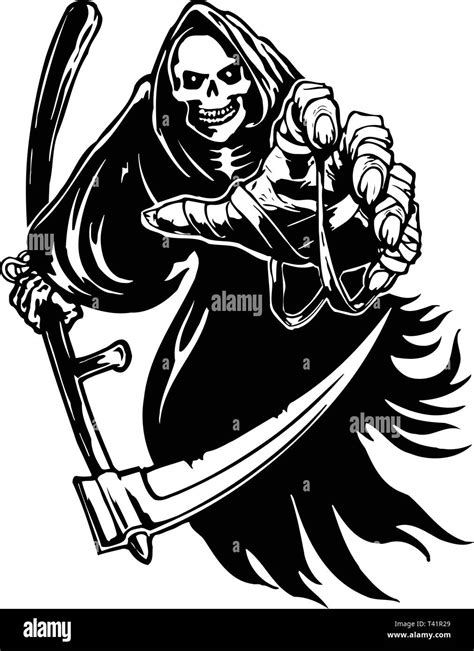 Grim Reaper Vector Illustration Stock Vector Image & Art - Alamy