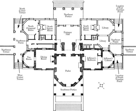 Floorplan of Monticello's First Floor | Thomas Jefferson's Monticello