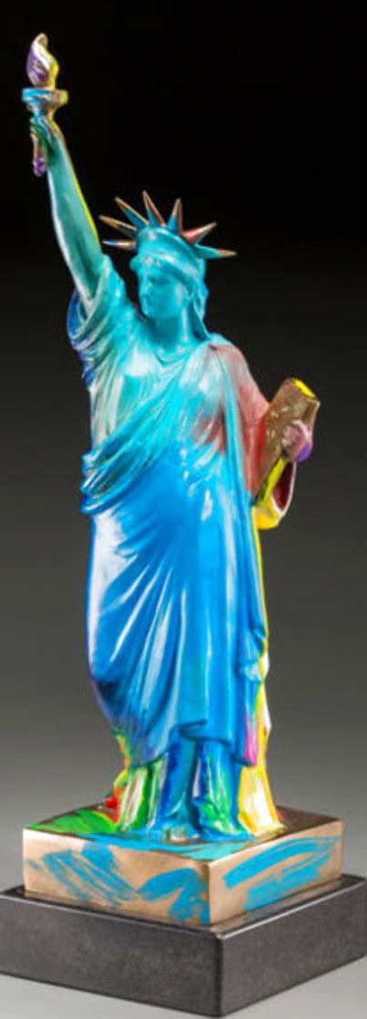 Statue Of Liberty Bronze Sculpture 1990 22 in by Peter Max