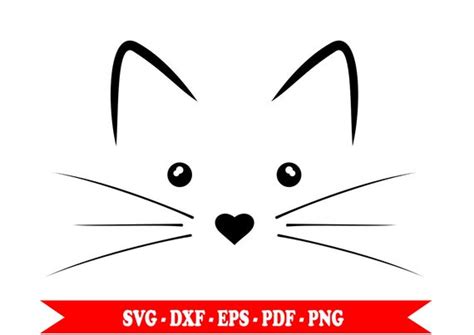 Cat face SVG kitten outline silhouette clip art SVG