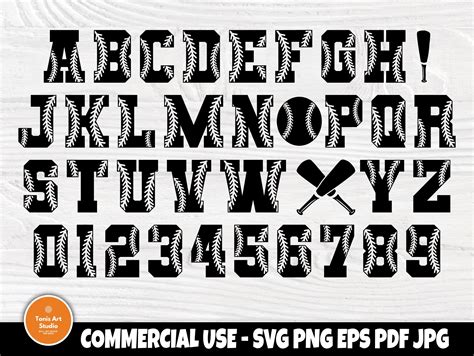 Softball Font SVG Cut Files, Letters & Numbers Svg#N#- So Fontsy