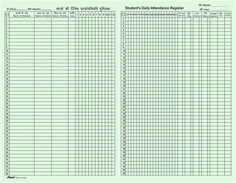 Attendance Sheet With Names