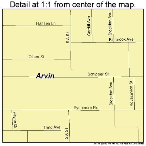 Arvin California Street Map 0602924