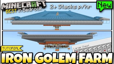 Minecraft Bedrock - IRON GOLEM FARM ( Automatic )[ Tutorial ] MCPE ...