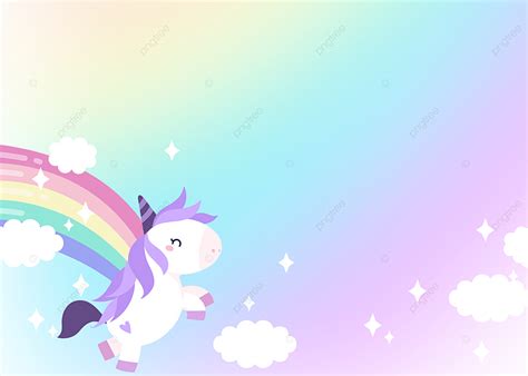 Background Latar Belakang Fantasi Warna Awan Pelangi Unicorn, Warna ...