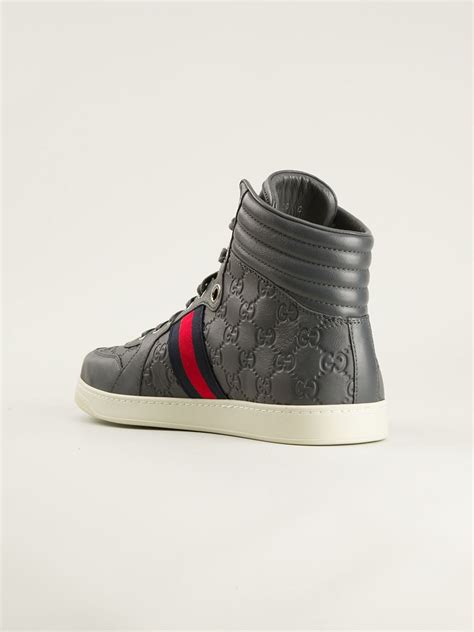 Gucci Monogram Sneakers in Gray for Men | Lyst