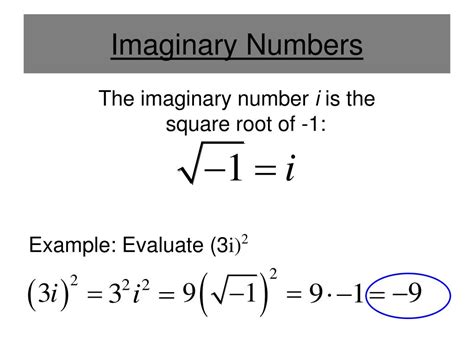 PPT - Imaginary Numbers and Negative Square Roots PowerPoint Presentation - ID:2755165