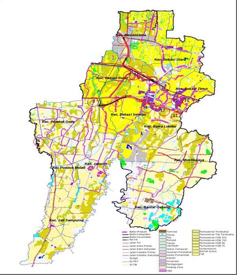 Peta Tata Ruang Kota Bekasi Bps Indonesia 2023 - IMAGESEE