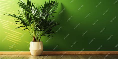 Premium AI Image | Green plant in green living room with copy space