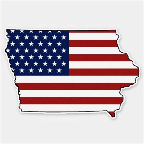 American Flag Iowa Sticker | Zazzle.com