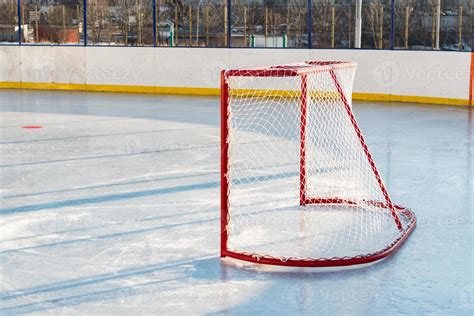 Hockey goal on the ice 3287999 Stock Photo at Vecteezy