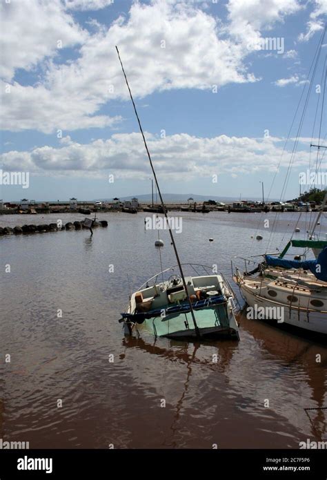 MAUI, HAWAII-MAR 11: Tsunami from Japanese earthquake causes severe damage to Maalea Harbor and ...