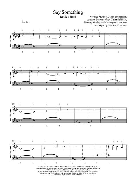 Say Something by Justin Timberlake ft. Chris Stapleton Sheet Music & Lesson | Rookie Level