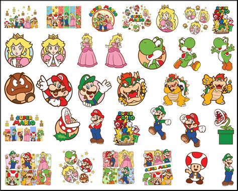 Super Mario Icons clipart set, Mario Bros svg cut files for Cricut ...