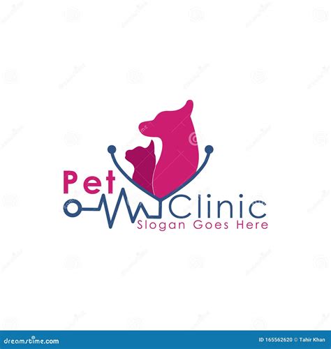 Stethoscope and Animal Icon Vector Design. Vet Clinic Logo Template Stock Illustration ...