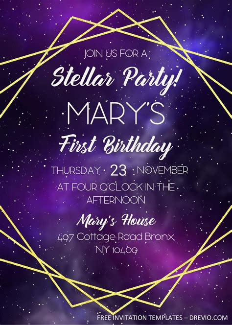 Galaxy Birthday Invitation Templates – Editable With MS Word | Birthday invitation templates ...